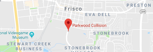 Map of location of Parkwood Collision in Frisco, Texas